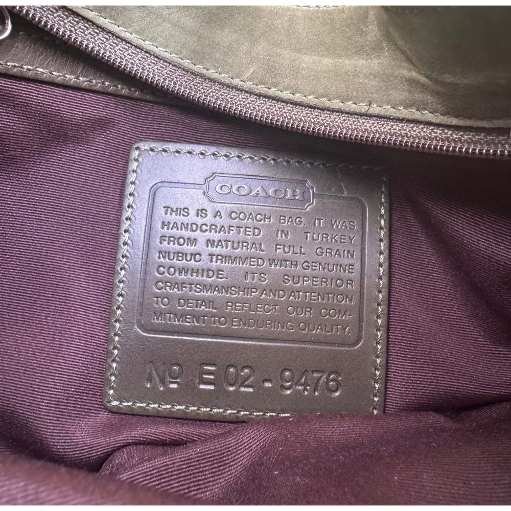 SOLD Vintage Coach West End Olive Suede Hobo Shoulder Bag #9476 - Picture 2 of 11